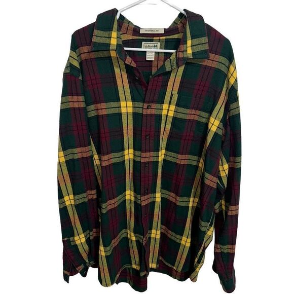 L.L. Bean Plaid Flannel Shirt, Traditional Fit - Picture 1 of 6